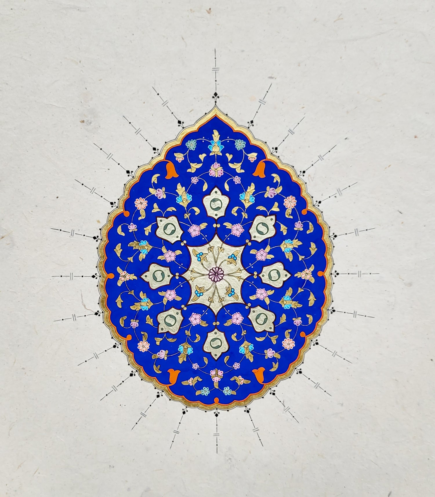 Tazhib Art by Mehwish Adhi Using Lapis Lazuli Pigment and  Gold